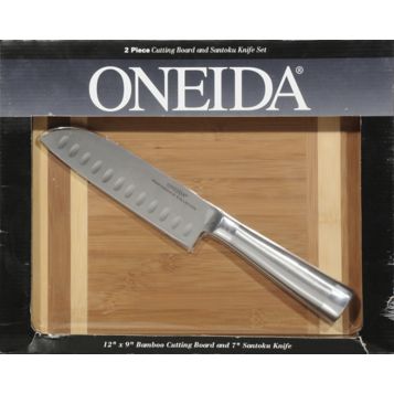 Fingerhut - Oneida Bamboo Cutting Board with Santoku Knife