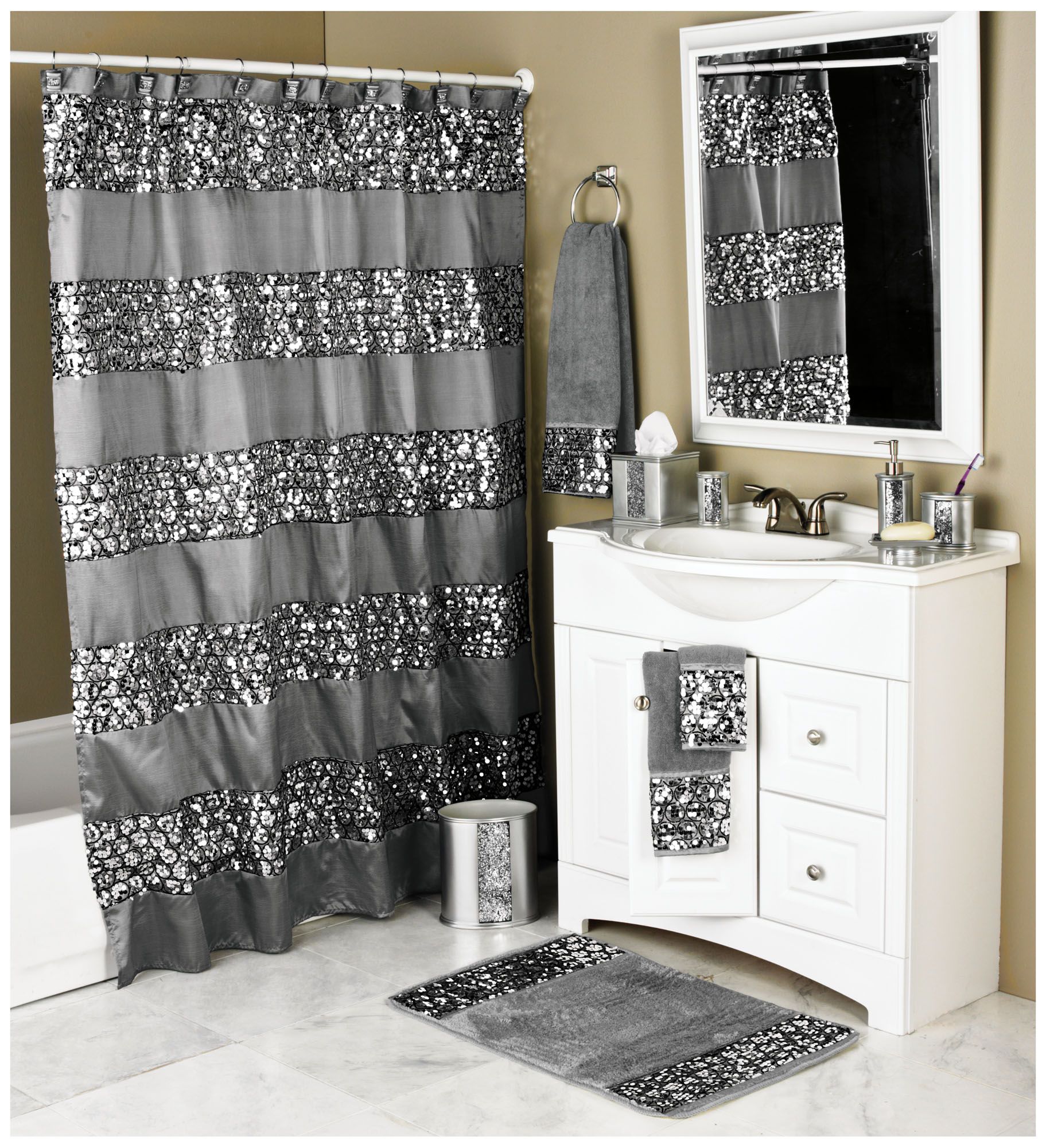 Popular Bath Sinatra Bath Rug Silver