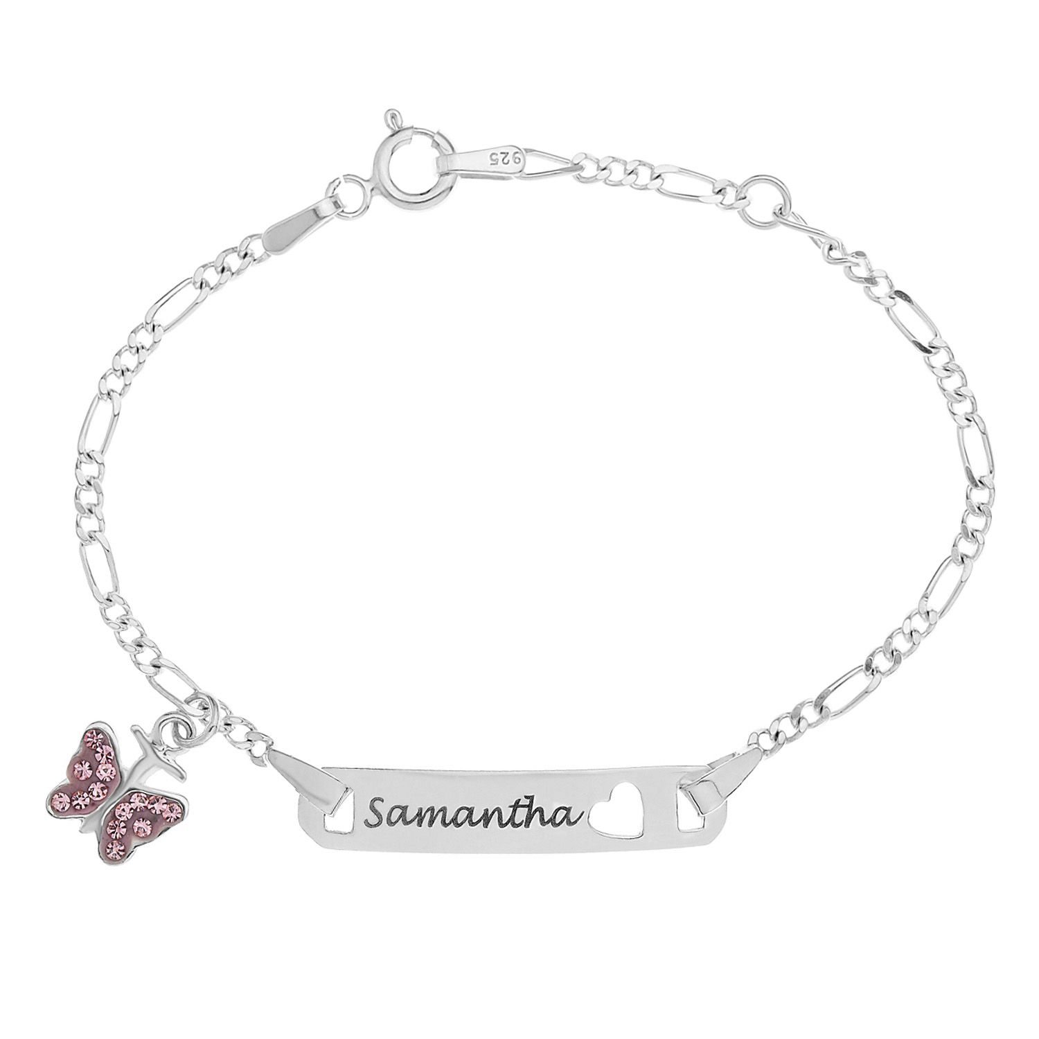 Personalized Sterling Silver Charm Bracelet for Kids, Teens, or