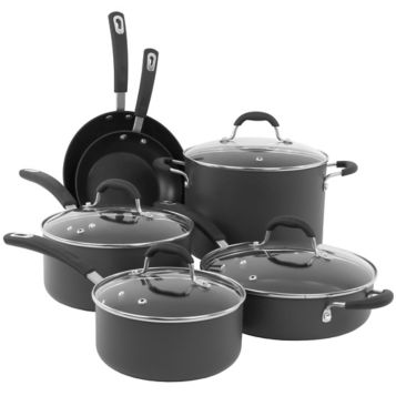 Our Table™ Nonstick Hard-Anodized Aluminum Cookware Set, 10 Piece - Food 4  Less