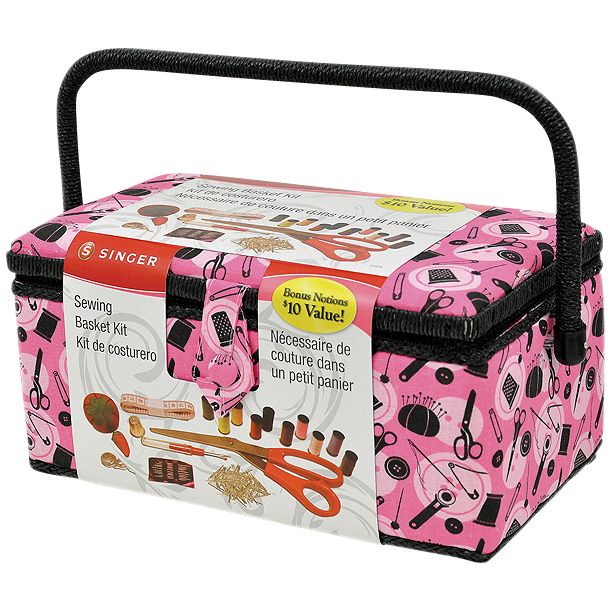 Fingerhut Singer Sewing Basket Kit Pink Notions