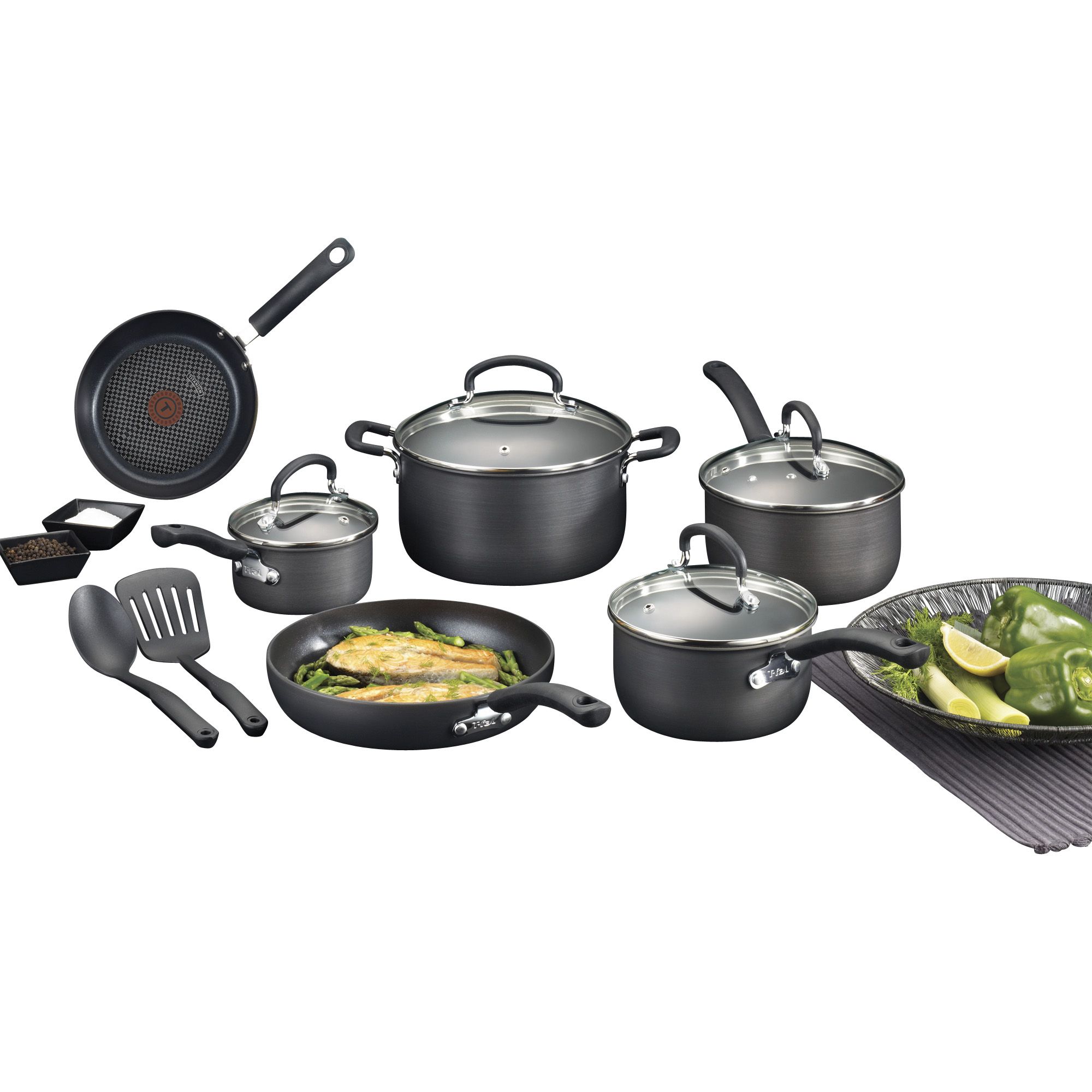T-fal t-fal ultimate hard anodized nonstick cookware set 12 piece