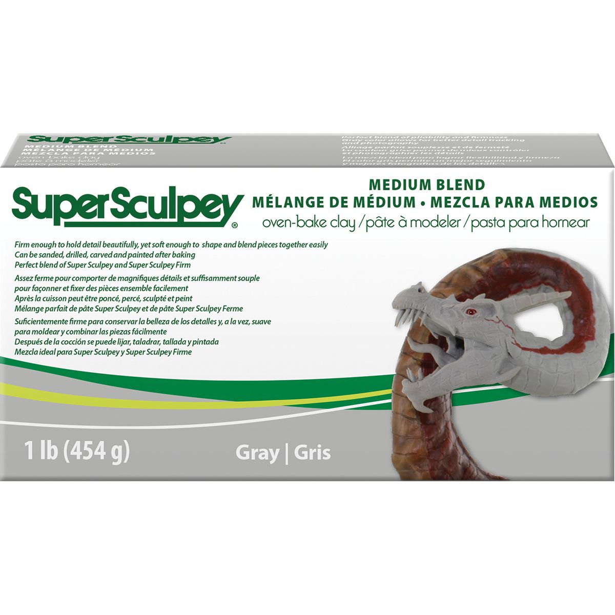 Super Sculpey Gray Medium 1lb - The Compleat Sculptor - The Compleat  Sculptor