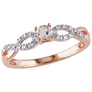 Fingerhut Sofia B 14k Rose Gold Over Sterling Silver Morganite Diamond Accent Infinity Ring