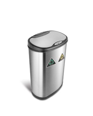 Fingerhut - Nine Stars Stainless Steel 7.9-Gallon and 1.3-Gallon Pedal Trash  Can Combo