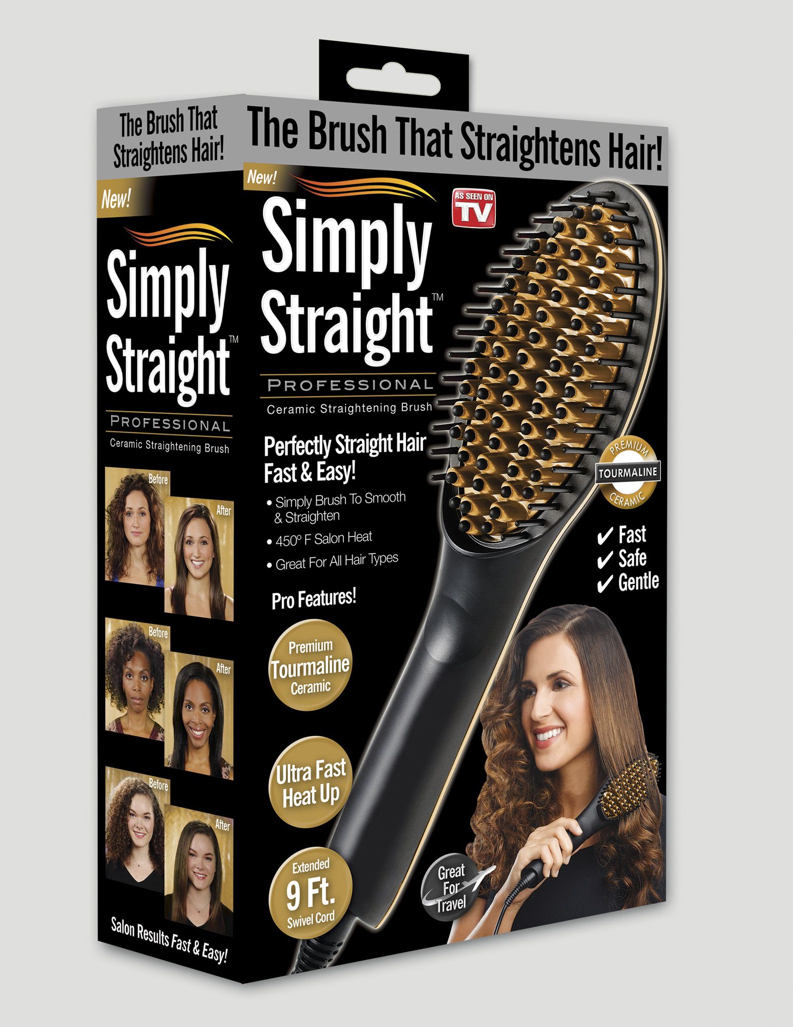 Simply straight professional shop ceramic straightening brush