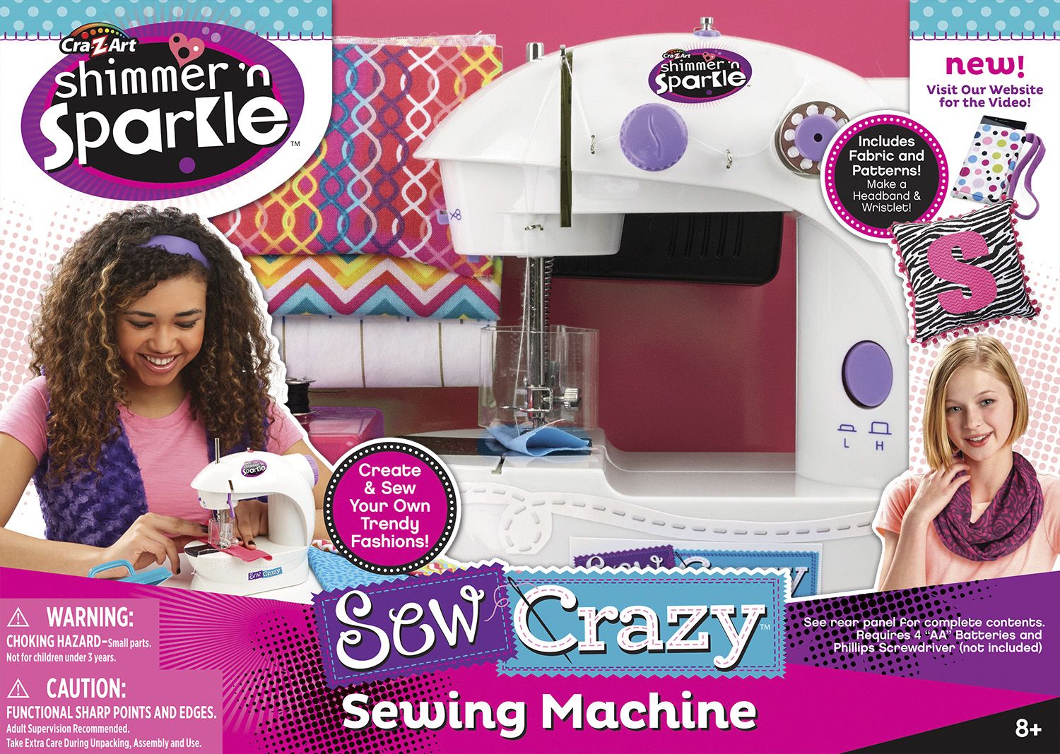 Cra-Z-Art Shimmer 'n Sparkle Sew Crazy Sewing Machine Craft Kit