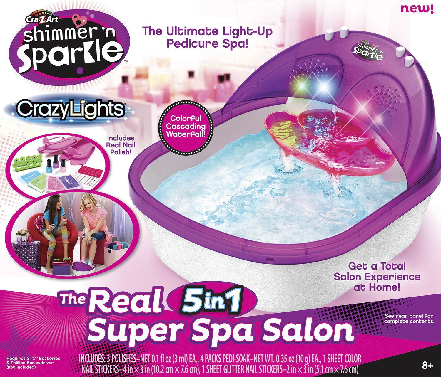 Fingerhut Cra Z Art Shimmer N Sparkle 5 In 1 The Real Super Spa Salon