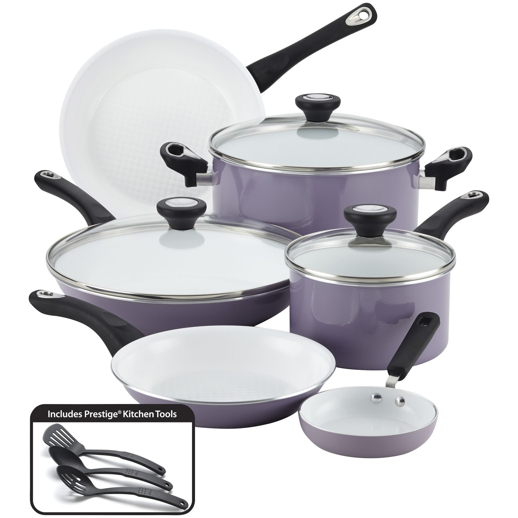 Fingerhut - Farberware Style 10-Pc. Nonstick Aluminum Cookware Set