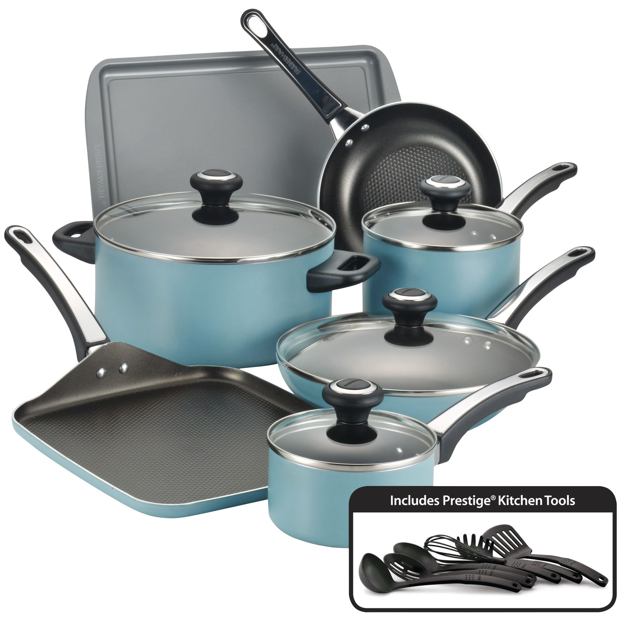 Fingerhut - Farberware 14-Pc. Smart Control Nonstick Aluminum