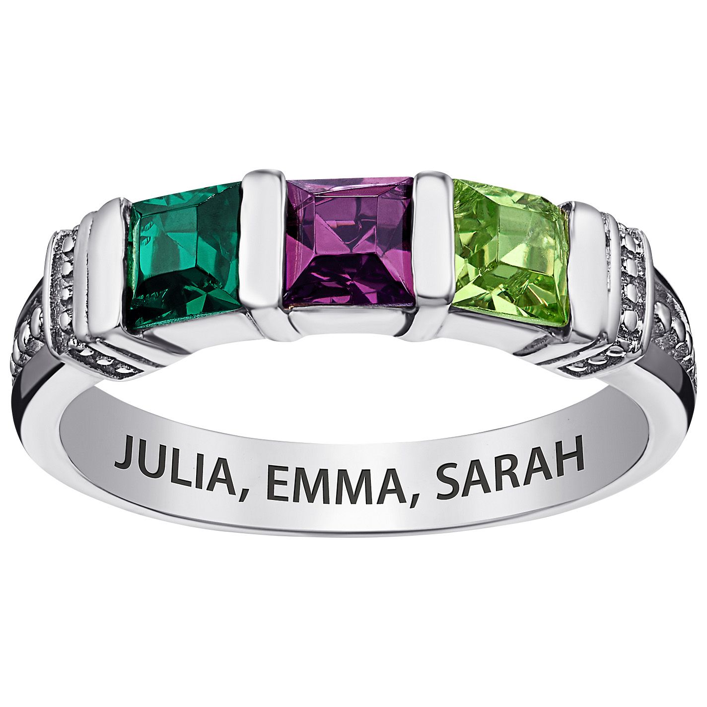 Triple birthstone sale ring