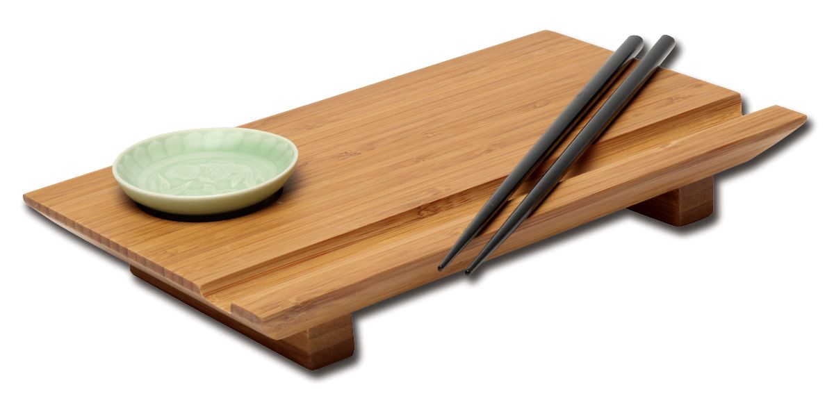 Joyce Chen Burnished Bamboo Sushi Board Set