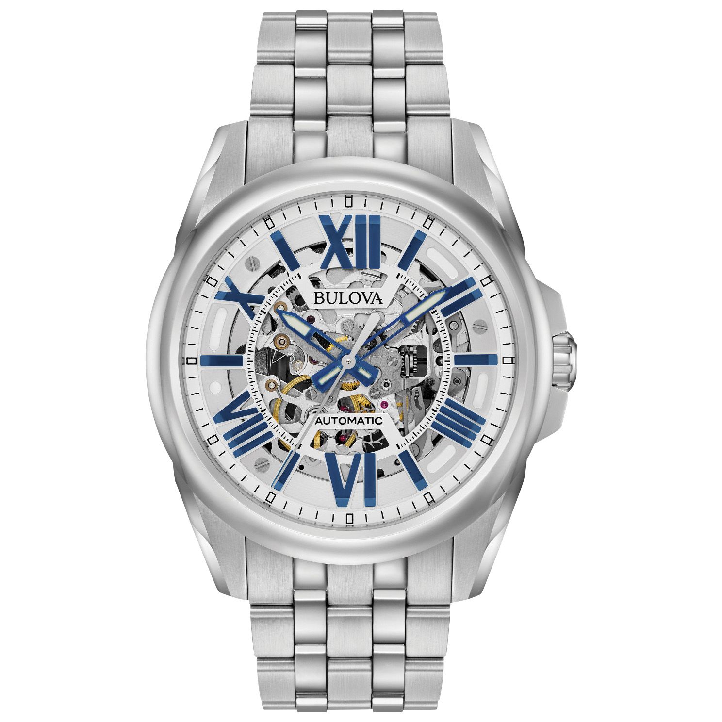 Bulova men's outlet silvertone watch