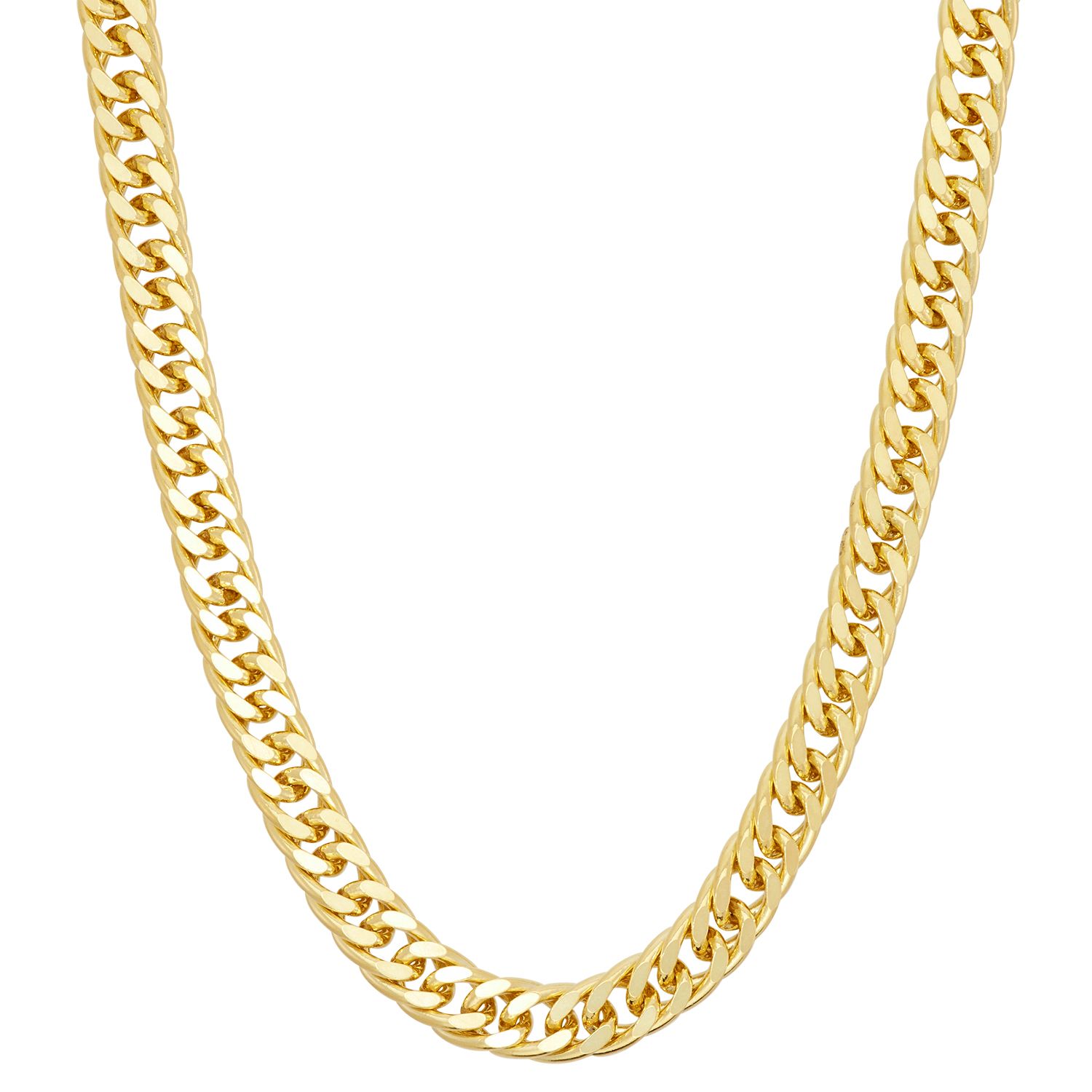 14K Gold Double Curb Chain Necklace