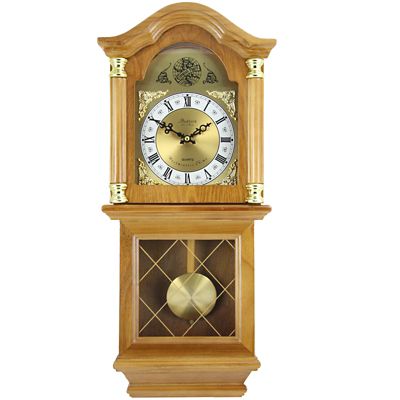 Bedford Clock Collection Weathered Chocolate Wood 25 Wall Clock