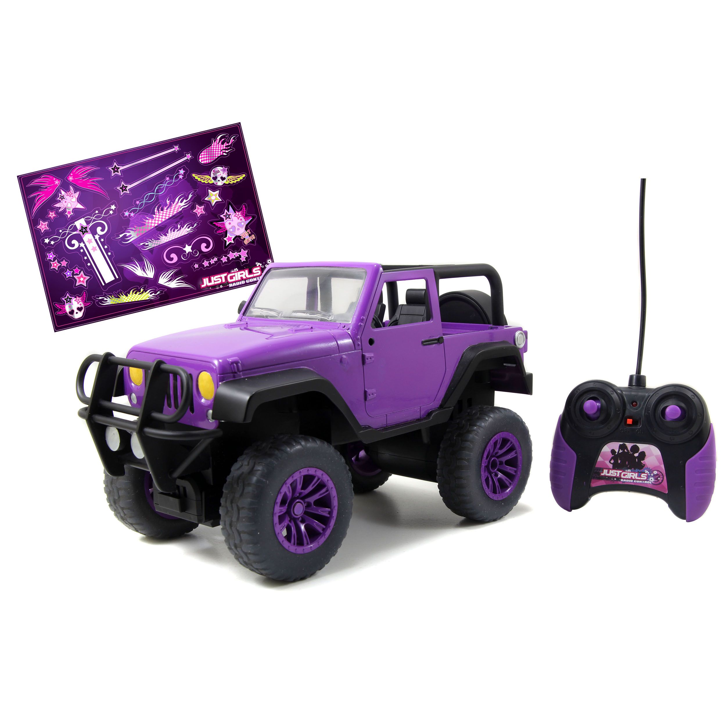 Fingerhut - Jada Toys GirlMazing 1:16 Scale Remote-Controlled Jeep Wrangler  - Purple