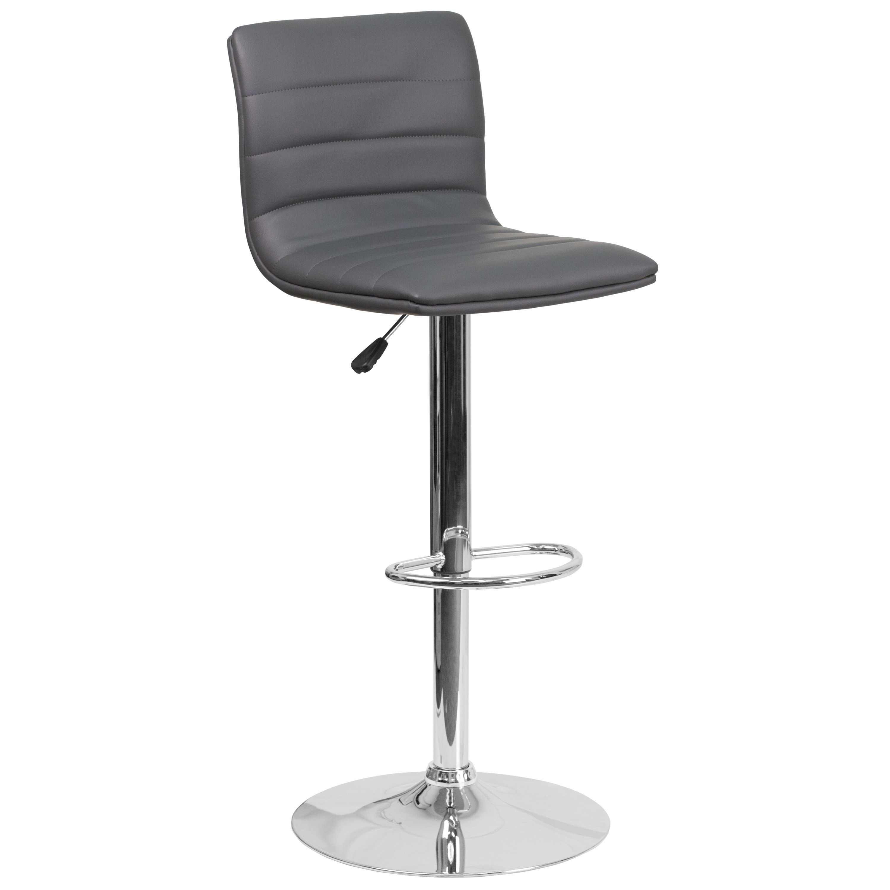 Fingerhut Contemporary Vinyl Adjustable Height Barstool With Chrome Base