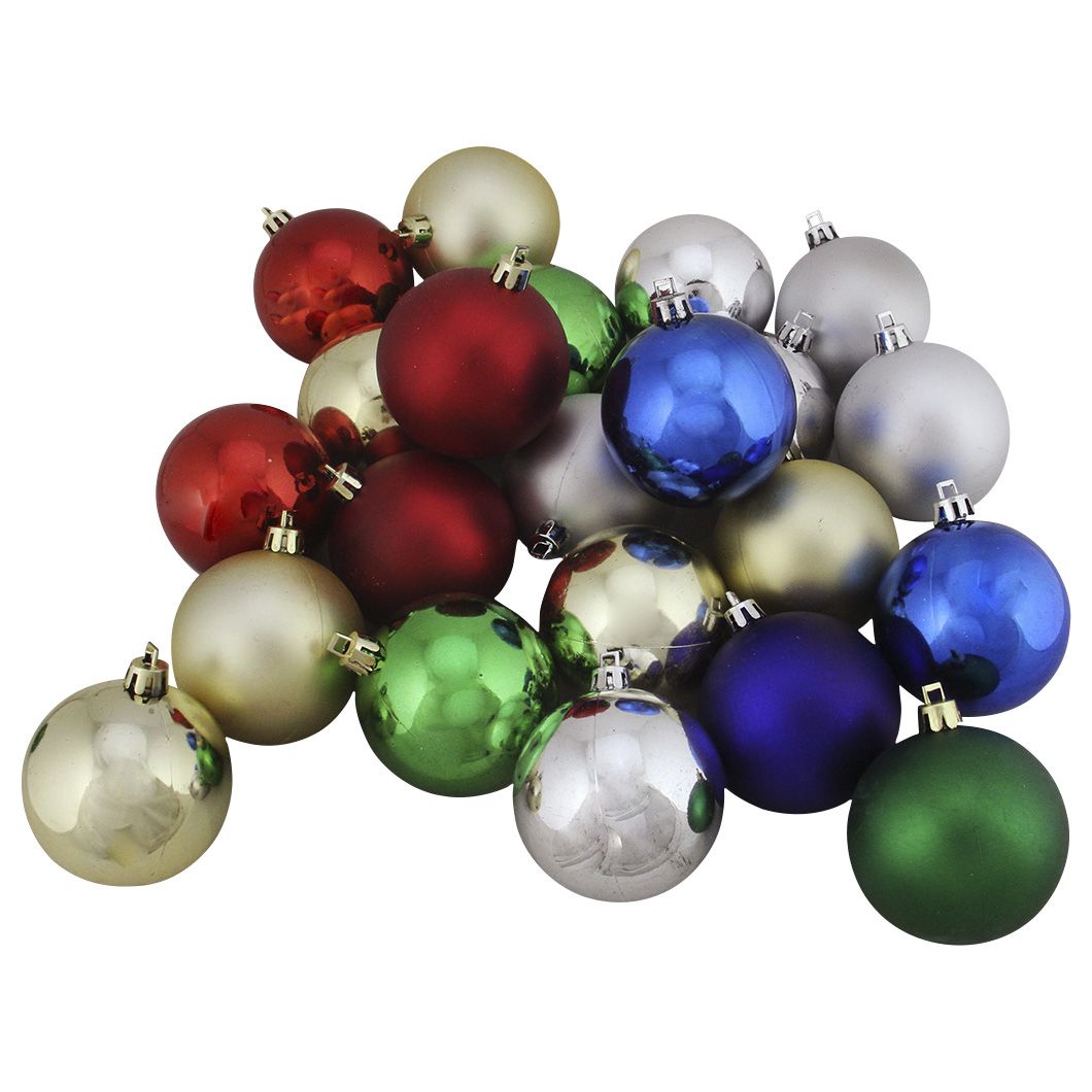 Silver Christmas Ball Ornaments 32 Pieces Shatterproof Holiday