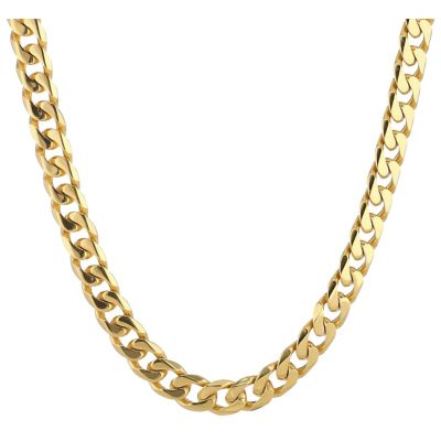 LYNX Men's Gold Tone Stainless Steel Bar Link Chain Necklace - 24 in.