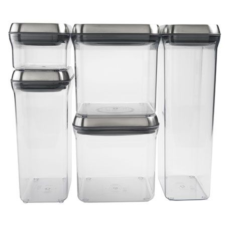 OXO Steel 3-Piece Graduated Glass POP Canister Kitchen Storage Air Tight  Jar Set