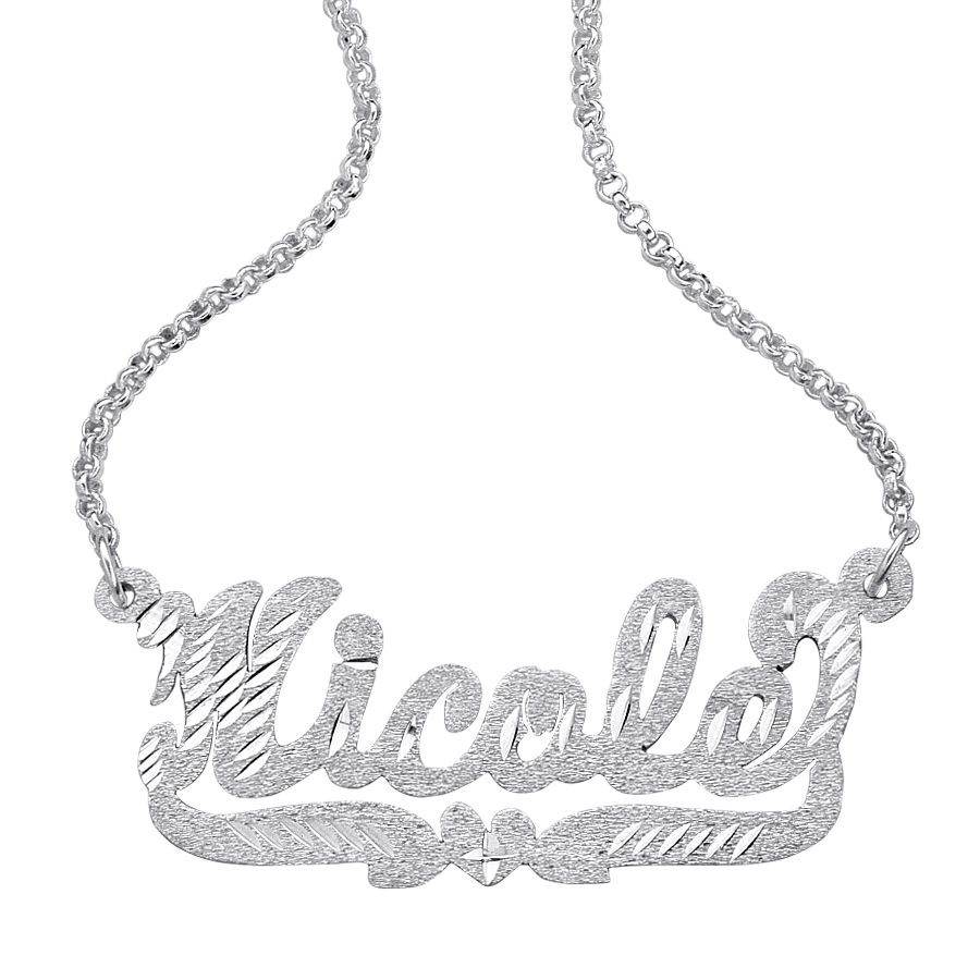 Diamond cut hot sale name necklace