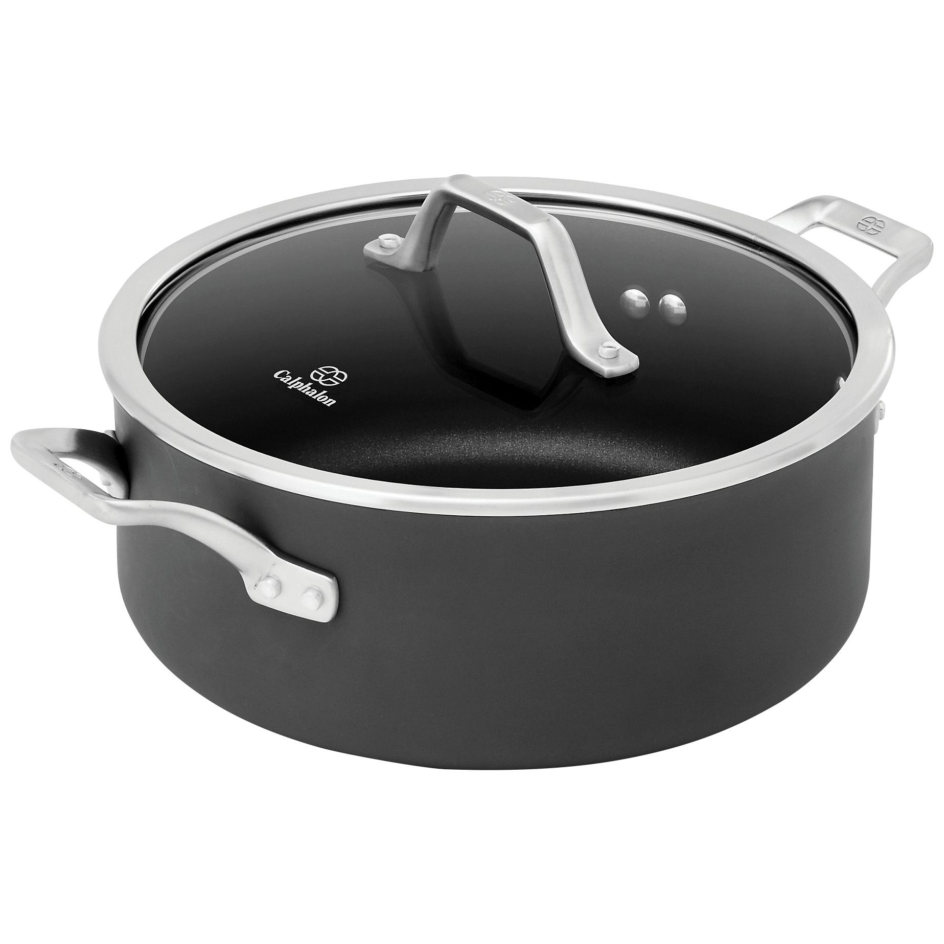 Alpine Cuisine 4 Quart Non-stick Stock Pot with Tempered Glass Lid and  Carrying Handles, Multi-Purpose Cookware Aluminum Dutch Oven for Braising