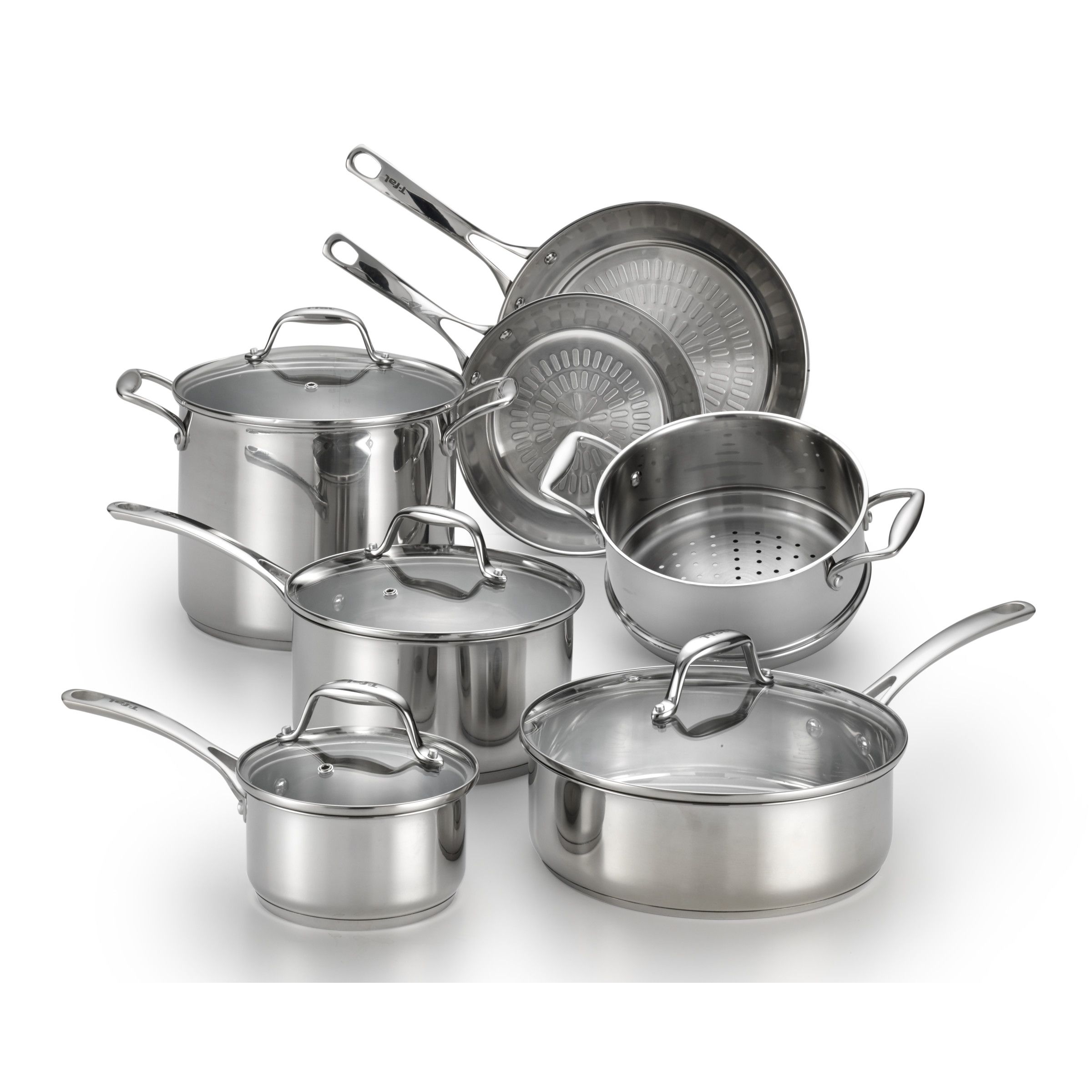 Fingerhut - T-Fal Performa X 11-Pc. Stainless Steel Cookware Set