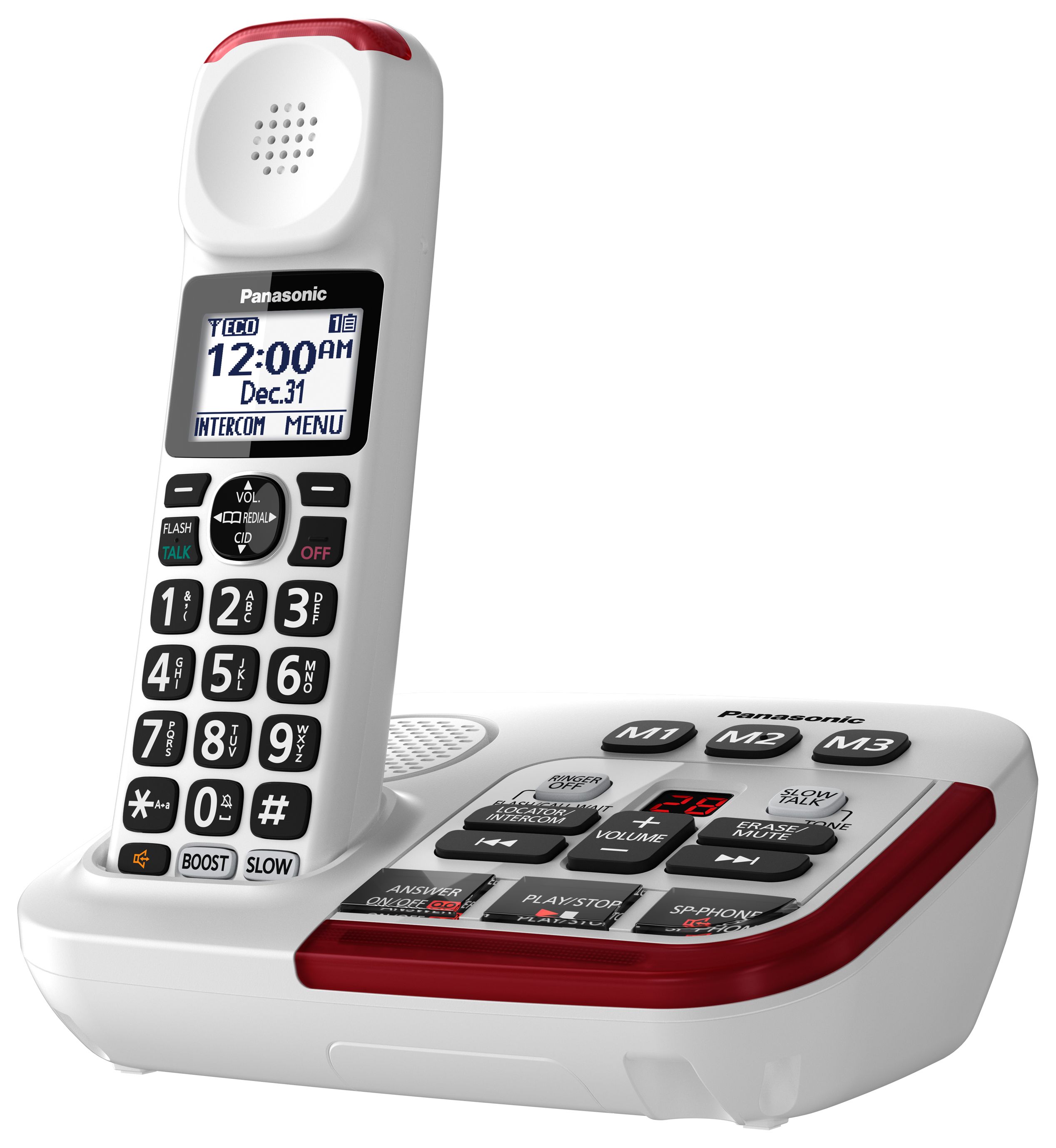 Fingerhut Panasonic Dect 6 0 Plus 1 Handset Amplified Cordless Answering System With Bluetooth White