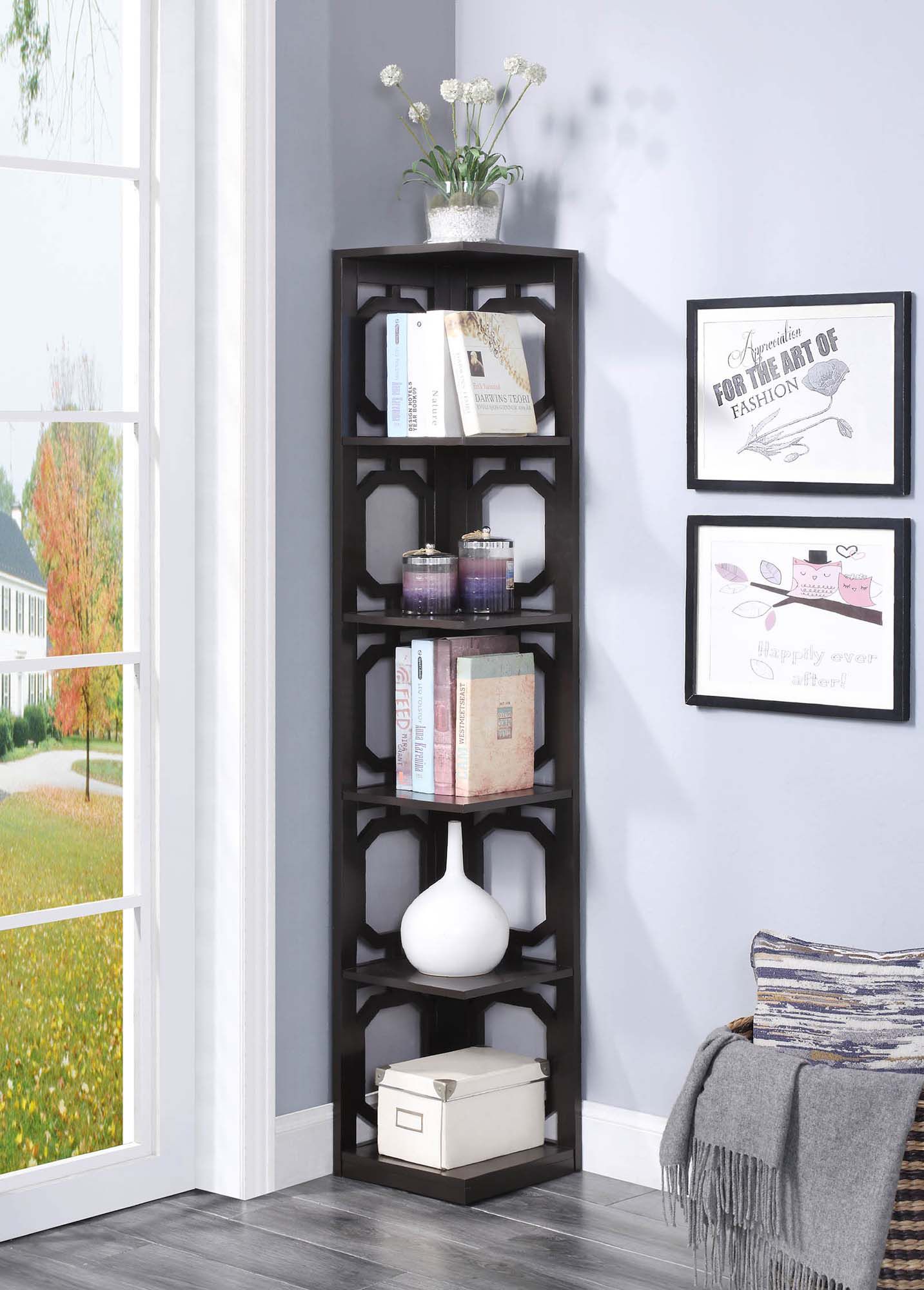 Convenience concepts omega 5 deals tier corner bookcase