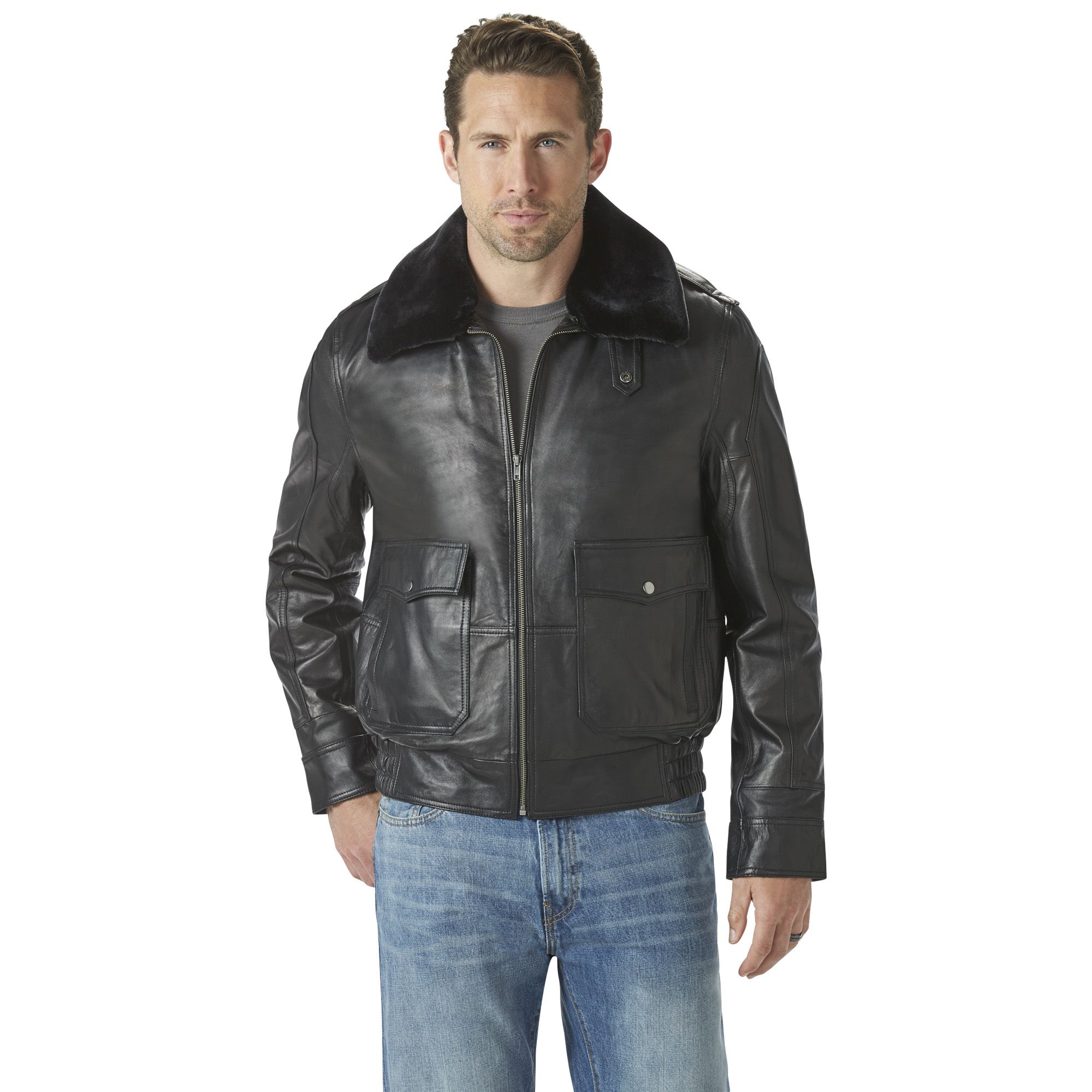 Excelled leather bomber outlet jacket