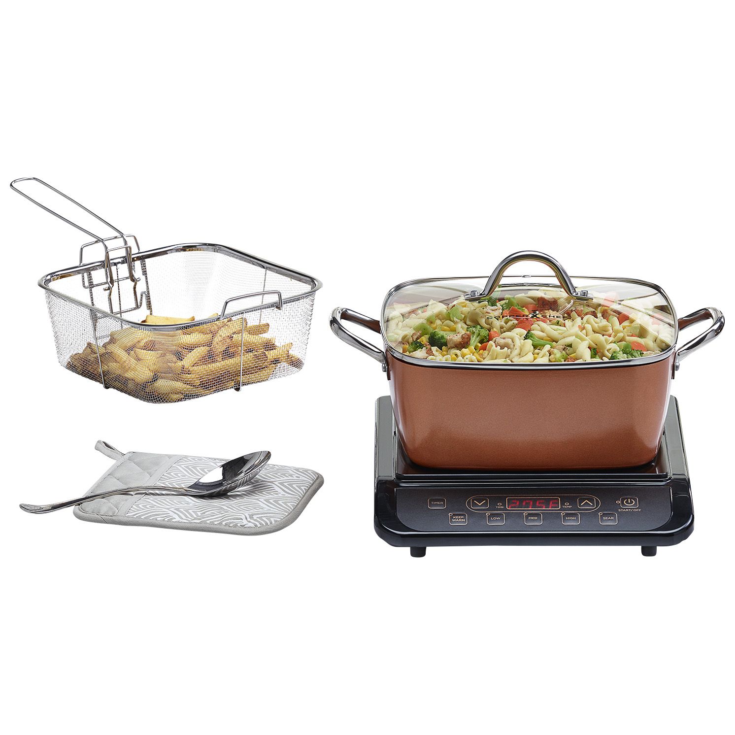 Copper Chef XL Induction Cooktop +11 Cooktop Casserole Pan 11 DEEP DISH