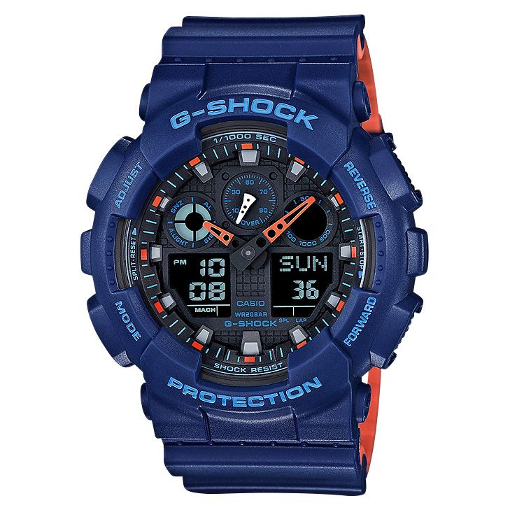 G-Shock Men's X-Large Blue and Orange Analog/Digital Watch