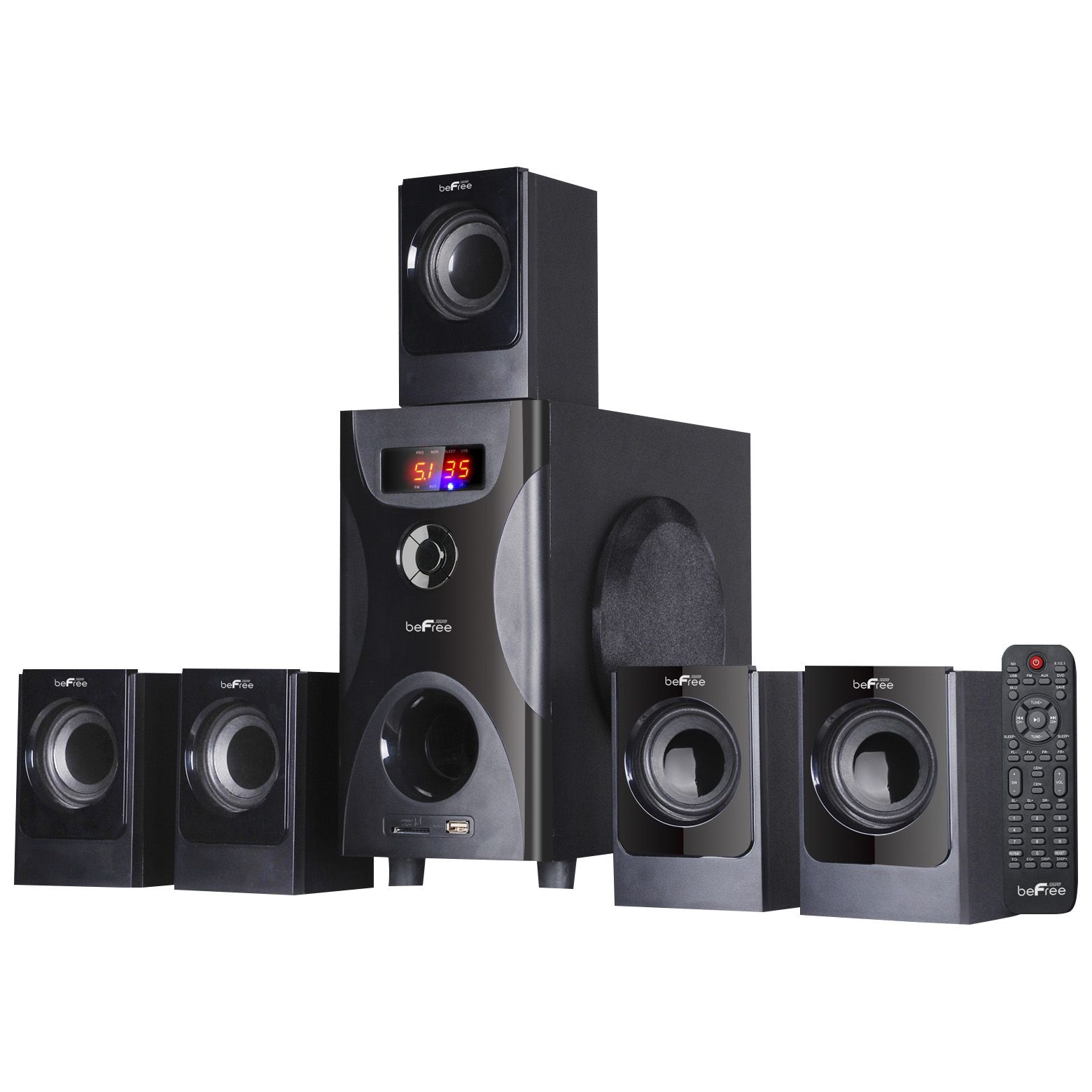 Fingerhut Befree Sound 125 Watt 5 1 Channel Bluetooth Surround Sound Speaker System