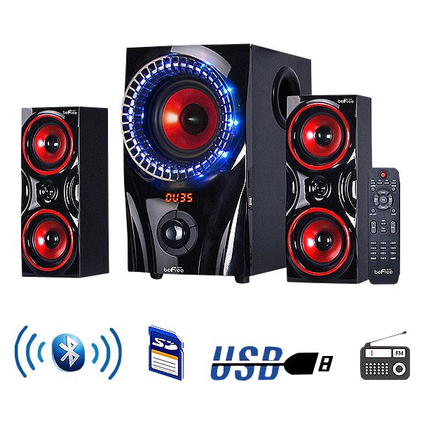 Fingerhut - beFree Sound 2.1-Channel Bluetooth Surround Sound Speaker with 9" Subwoofer