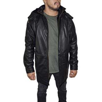 Big and tall outlet leather jackets with hood