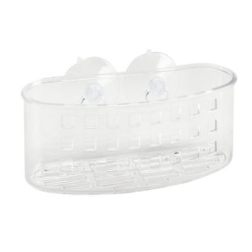 Bath Bliss Compact Suction Bath Basket - Clear