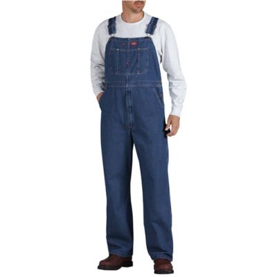 dickies washed denim blue overalls