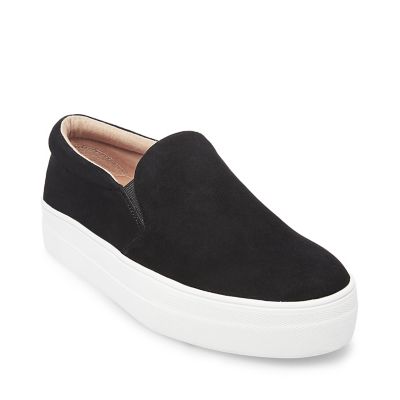 steve madden black platform slip ons