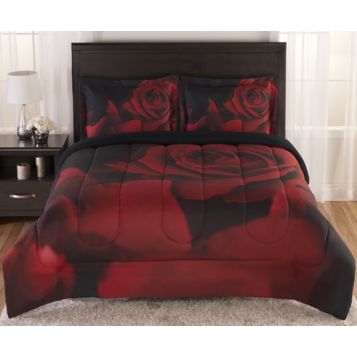 Fingerhut Roses Photo Real 3 Pc Comforter Set Full Queen