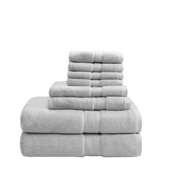 Hastings Home 8-Piece Navy Cotton Bath Towel Set (8-Piece Cotton