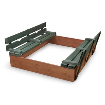 Badger Basket Covered Convertible Sandbox with Bench Seats