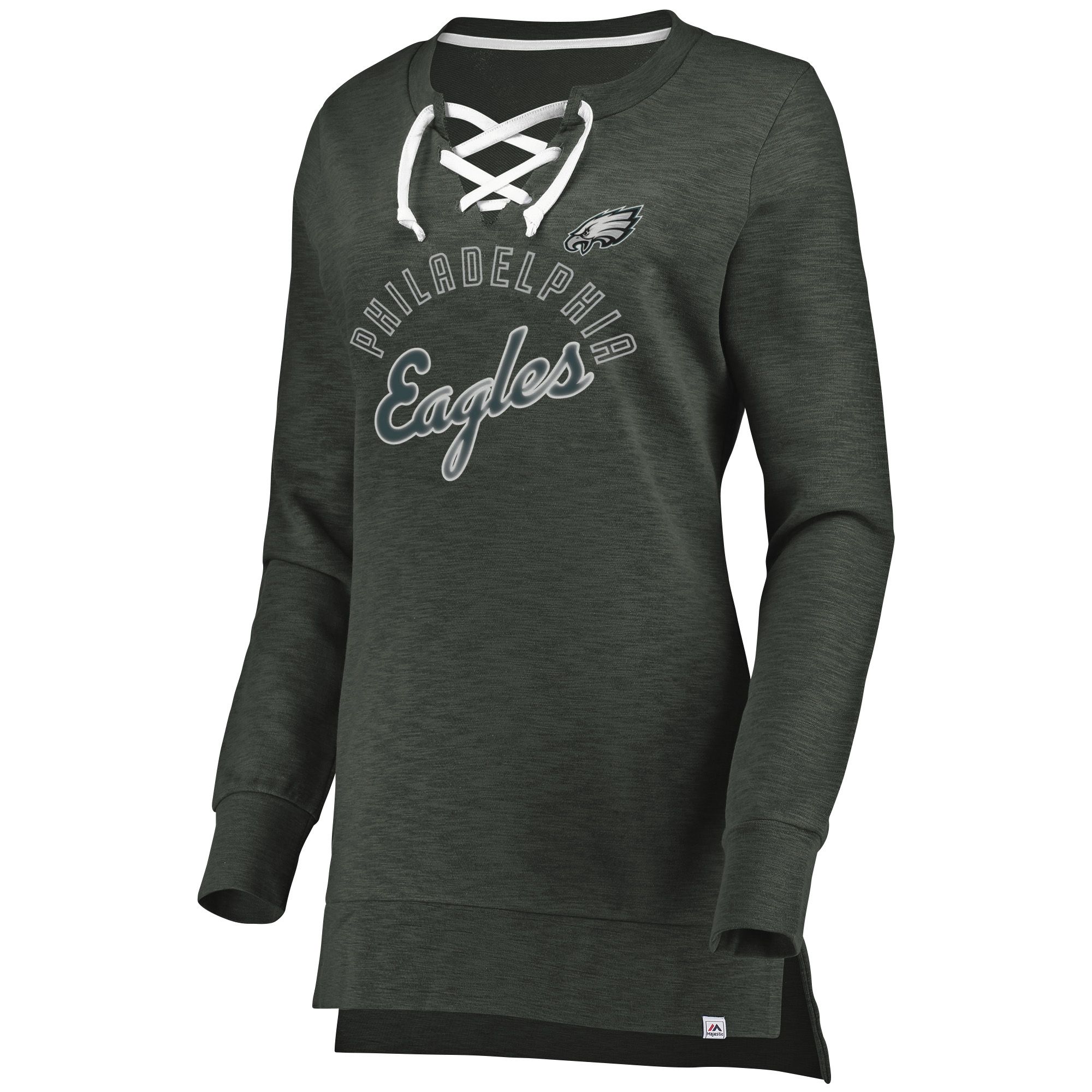 Philadelphia Eagles NFL Majestic Women's Lace-Up T-Shirt