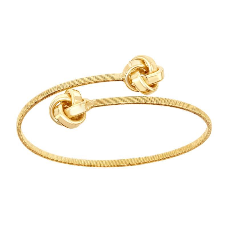 Fingerhut 14k Gold Plated Sterling Silver Love Knot Wire Bangle Bracelet