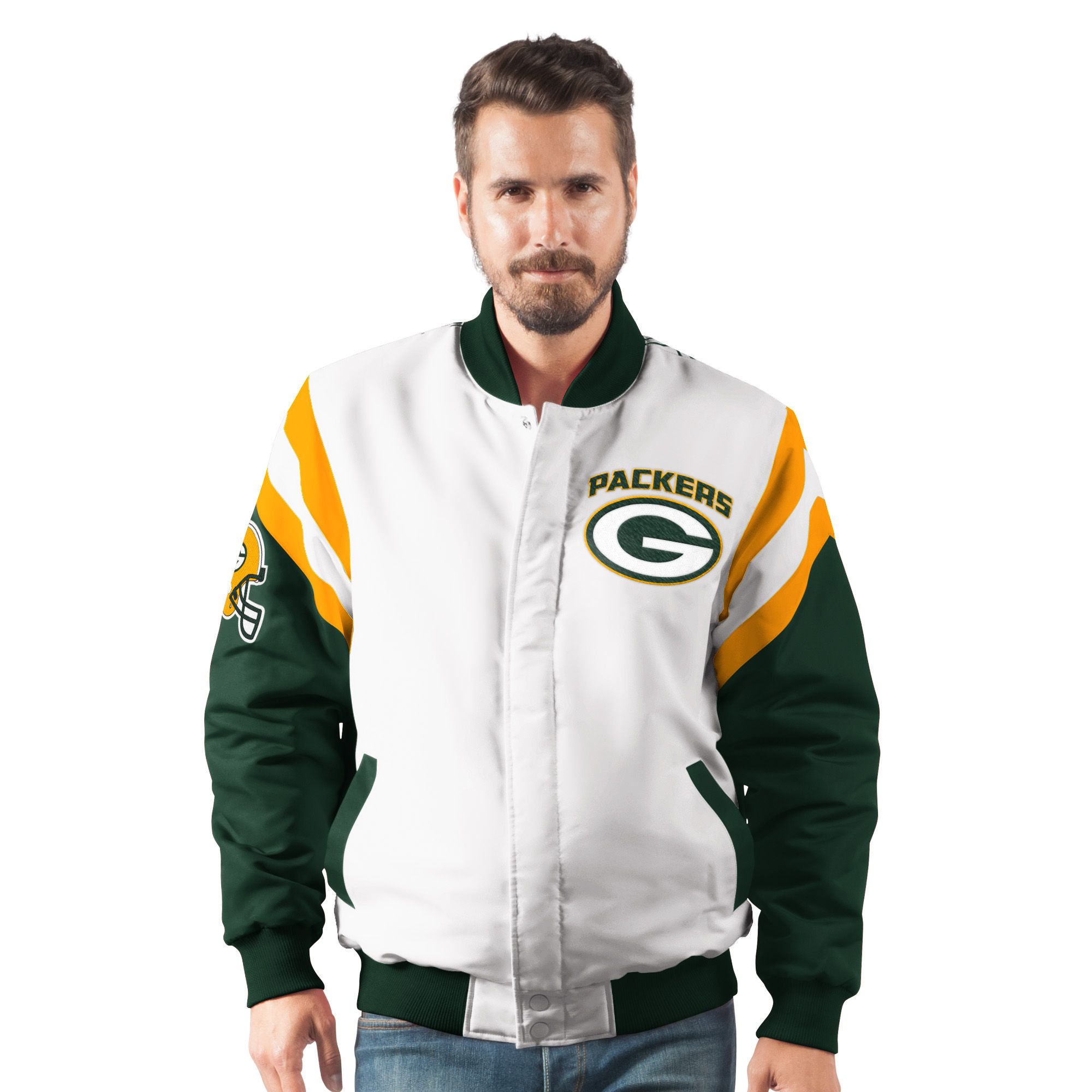 Packers Starter Home Game Varsity Jacket Large Green