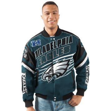 Shop Pro Standard Philadelphia Eagles Big Logo Satin Jacket FPE641293 black