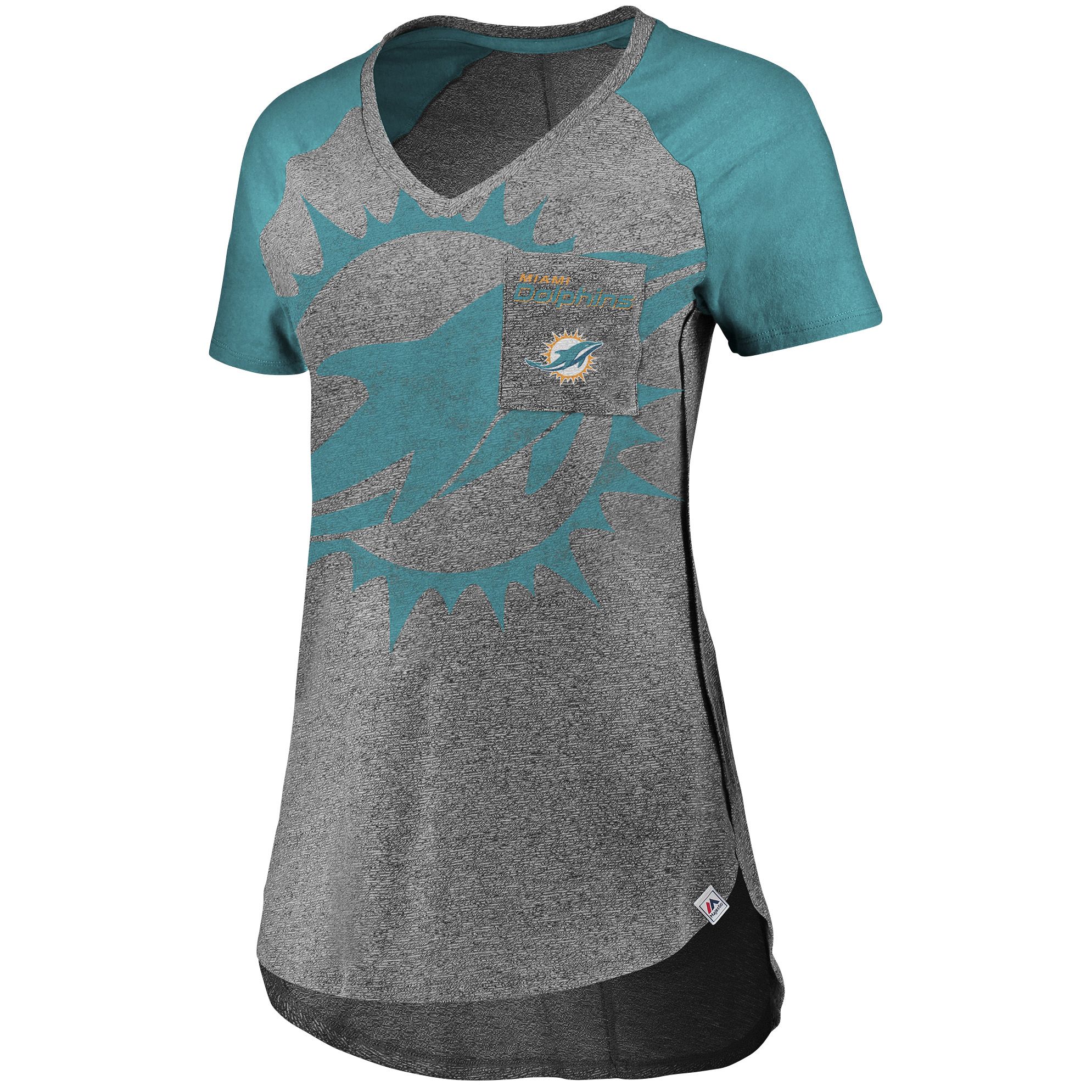 Miami Dolphins Women's Draft Me NFL V-Neck T-Shirt - Majestic