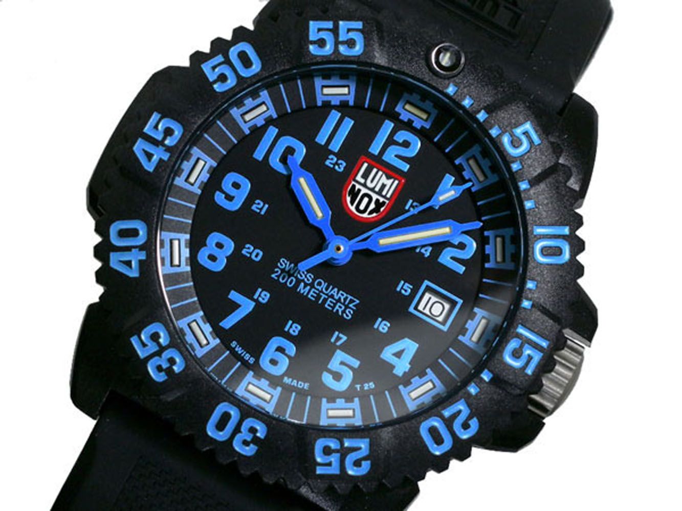 Fingerhut Luminox Men s Navy SEAL Colormark Watch Black Blue