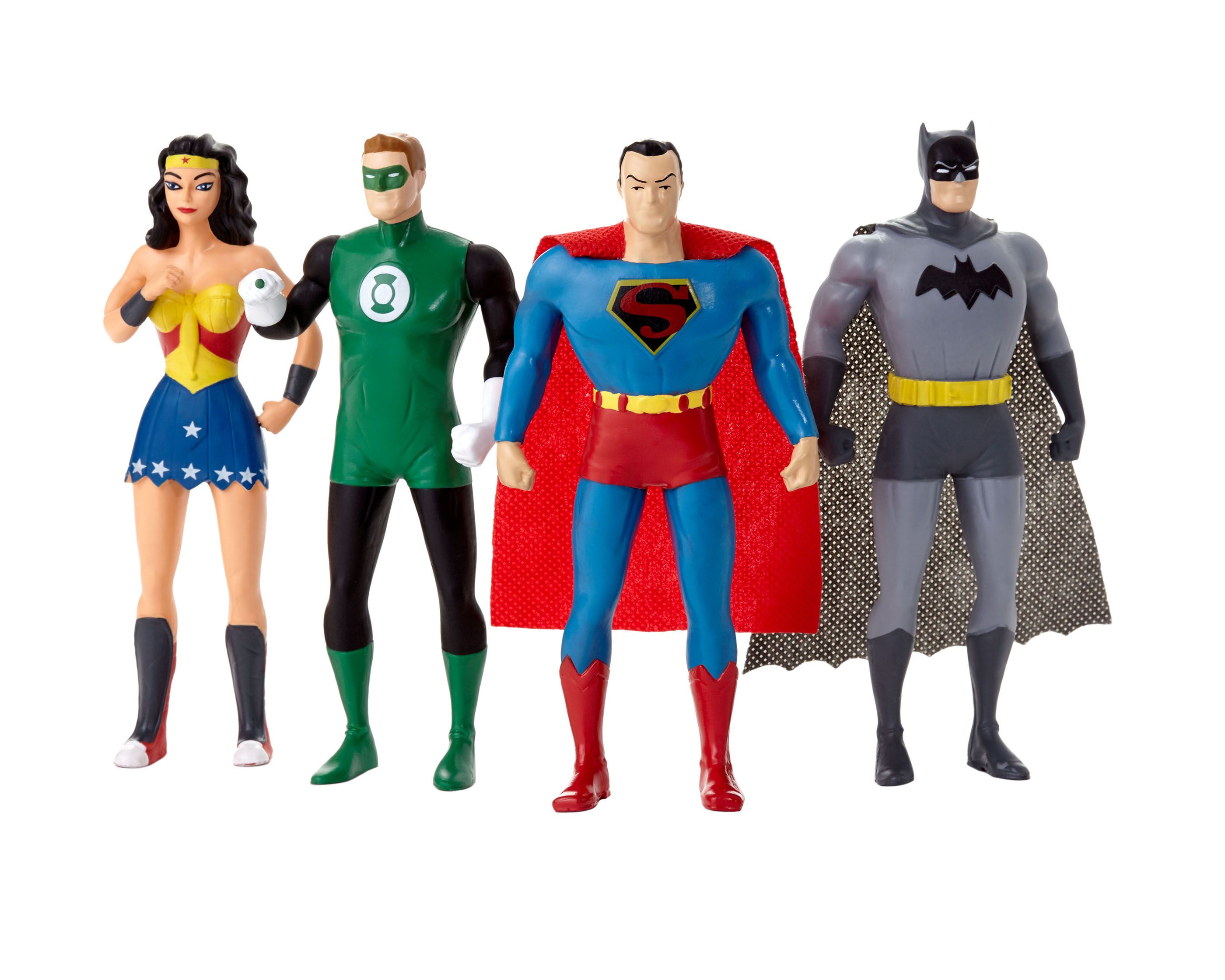 Fingerhut - NJ Croce DC Comics - Justice League Bendable Figures Set: Batman,  Superman, Wonder Woman, The Green Lantern