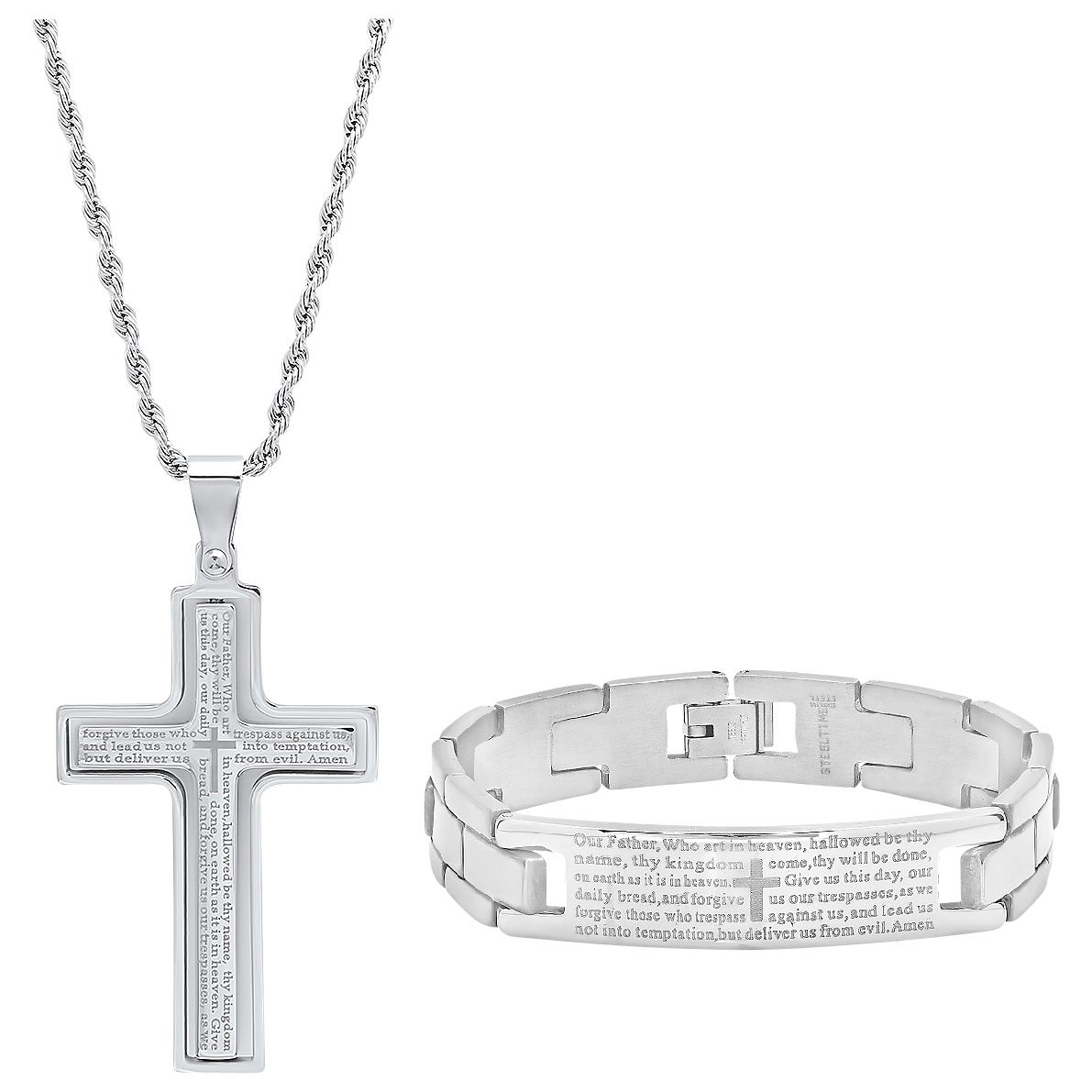 Steeltime hot sale cross necklace