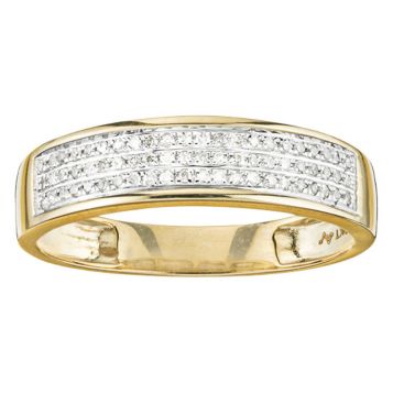 Fingerhut Promise Of Love Men S 10k Gold 1 5 Ct Tw Diamond Pave 3 Row Wedding Band